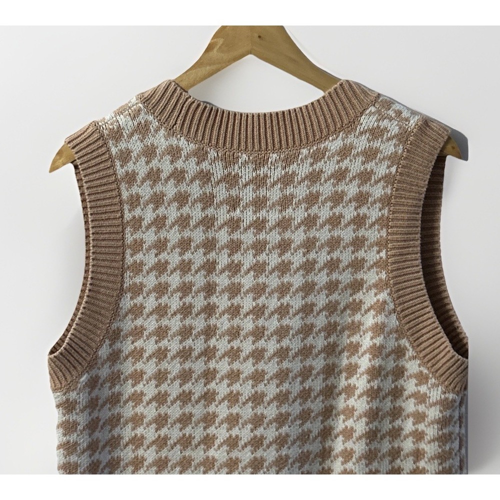 Women's Abercrombie & Fitch Houndstooth Sweater Vest Oversized Long Sz Small - Picture 4 of 9